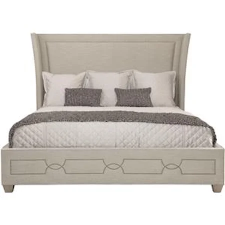 Queen Upholstered Bed with Decorative Nailhead Design